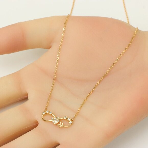 Delicate Rose Gold Infinity Pendant Necklace for Women, XPNL0218 - Picture 6 of 12